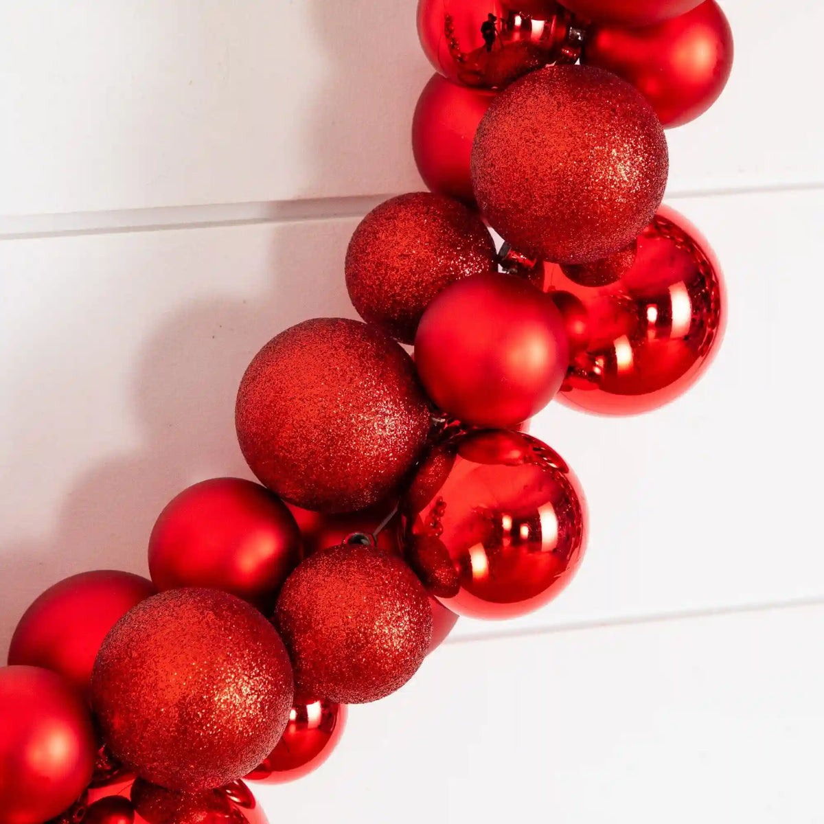 6' Christmas Garland with Red Shatterproof Ornaments