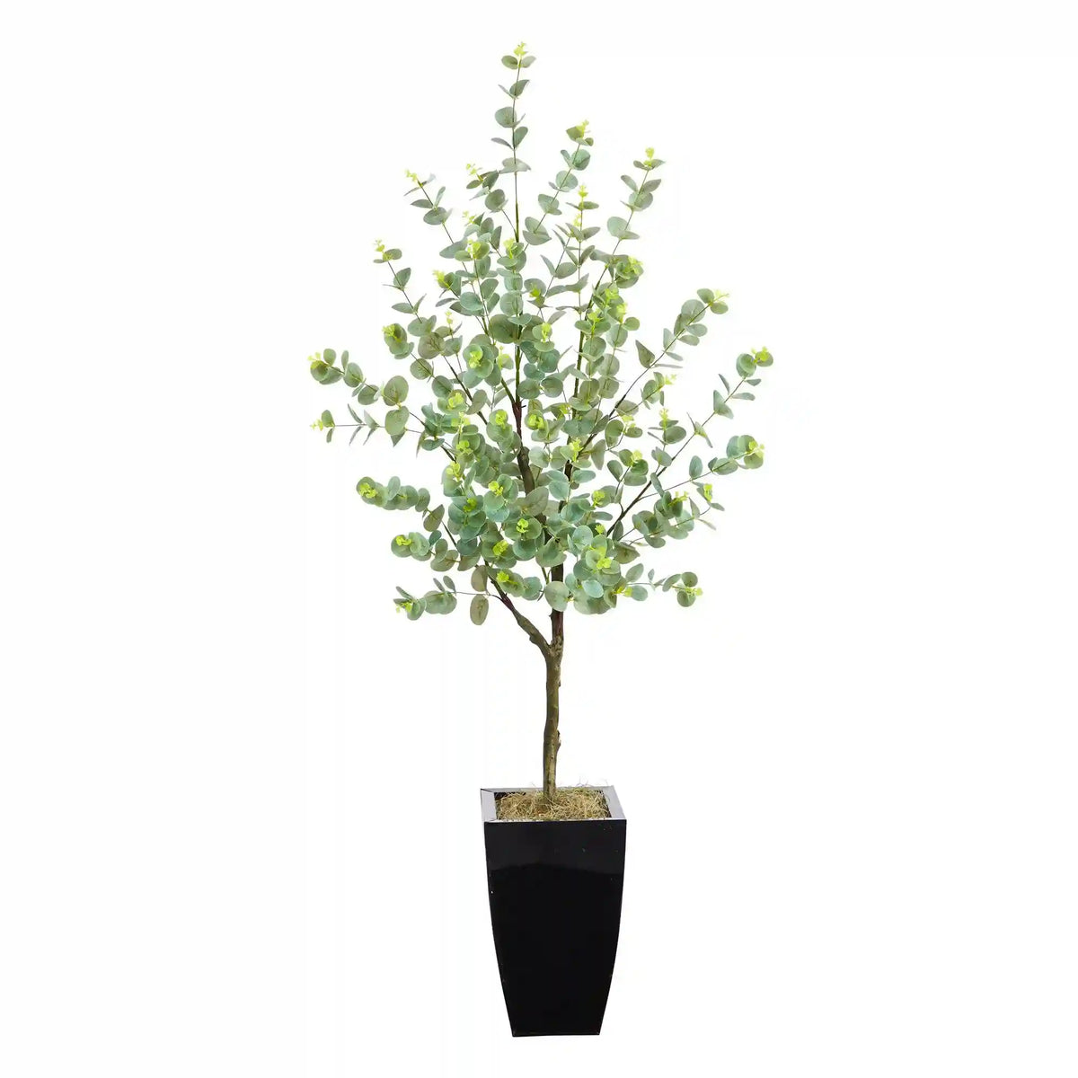 4.5’ Eucalyptus Artificial Tree in Black Metal Planter