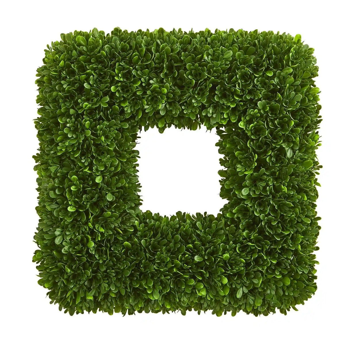 17” Artificial Tea Leaf Square Wreath UV Resistant (Indoor/Outdoor)