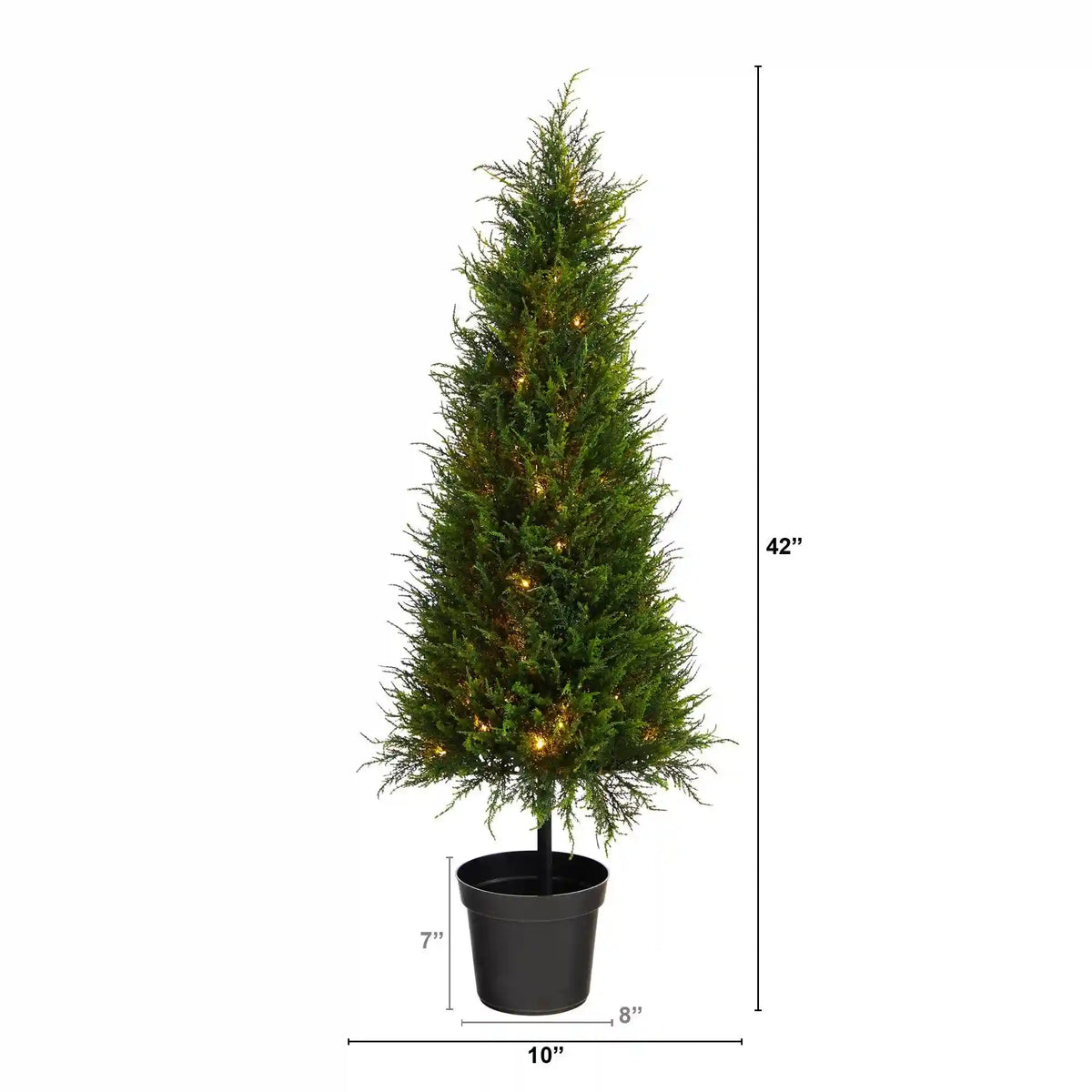3.5’ Cypress Artificial Tree with 350 LED Lights UV Resistant (Indoor/Outdoor)