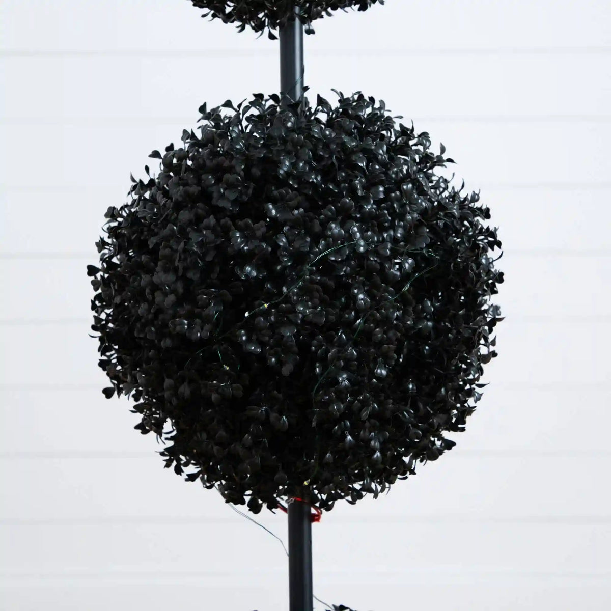 4' UV Resistant Halloween Black Artificial Triple Ball Boxwood Topiary (Indoor/Outdoor)