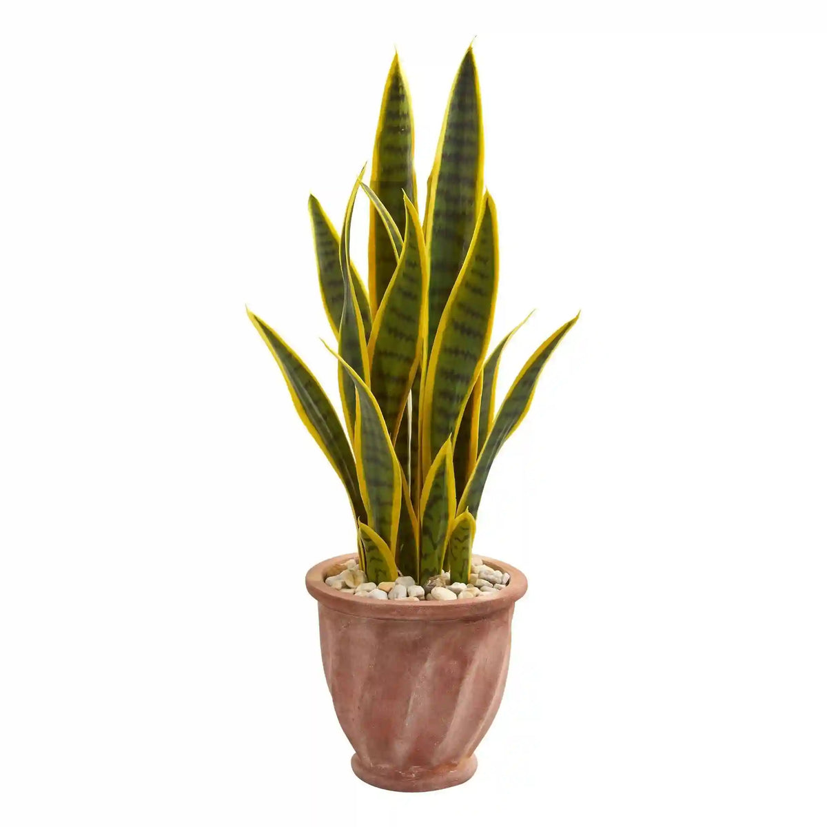 28” Sansevieria Artificial Plant in Terra Cotta Planter