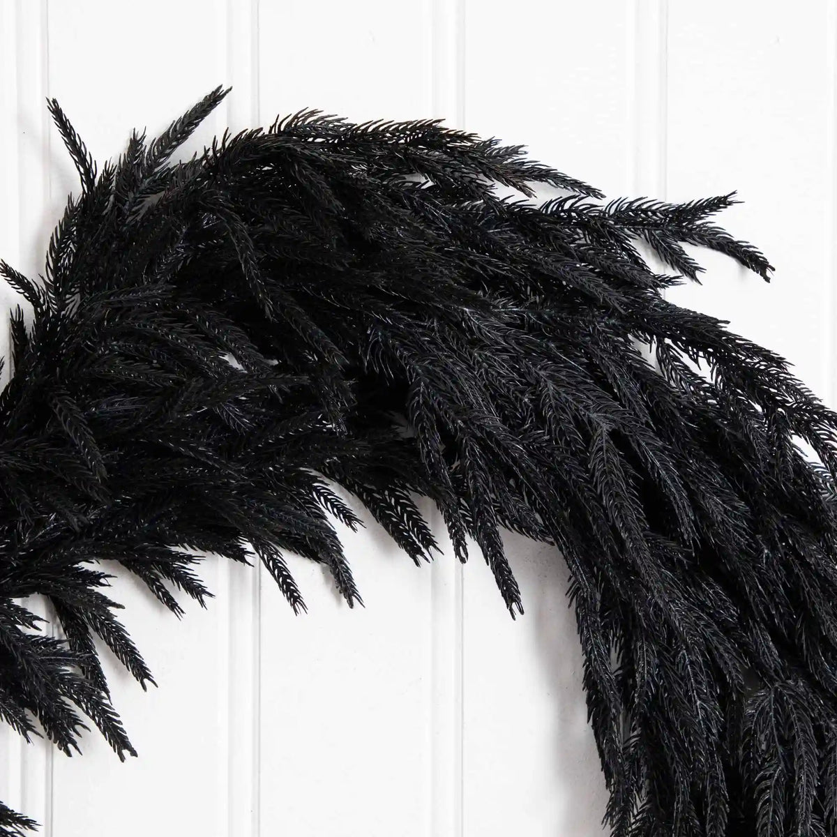 4' Artificial Real Touch Halloween Black Norfolk Island Pine Garland with Natural Look
