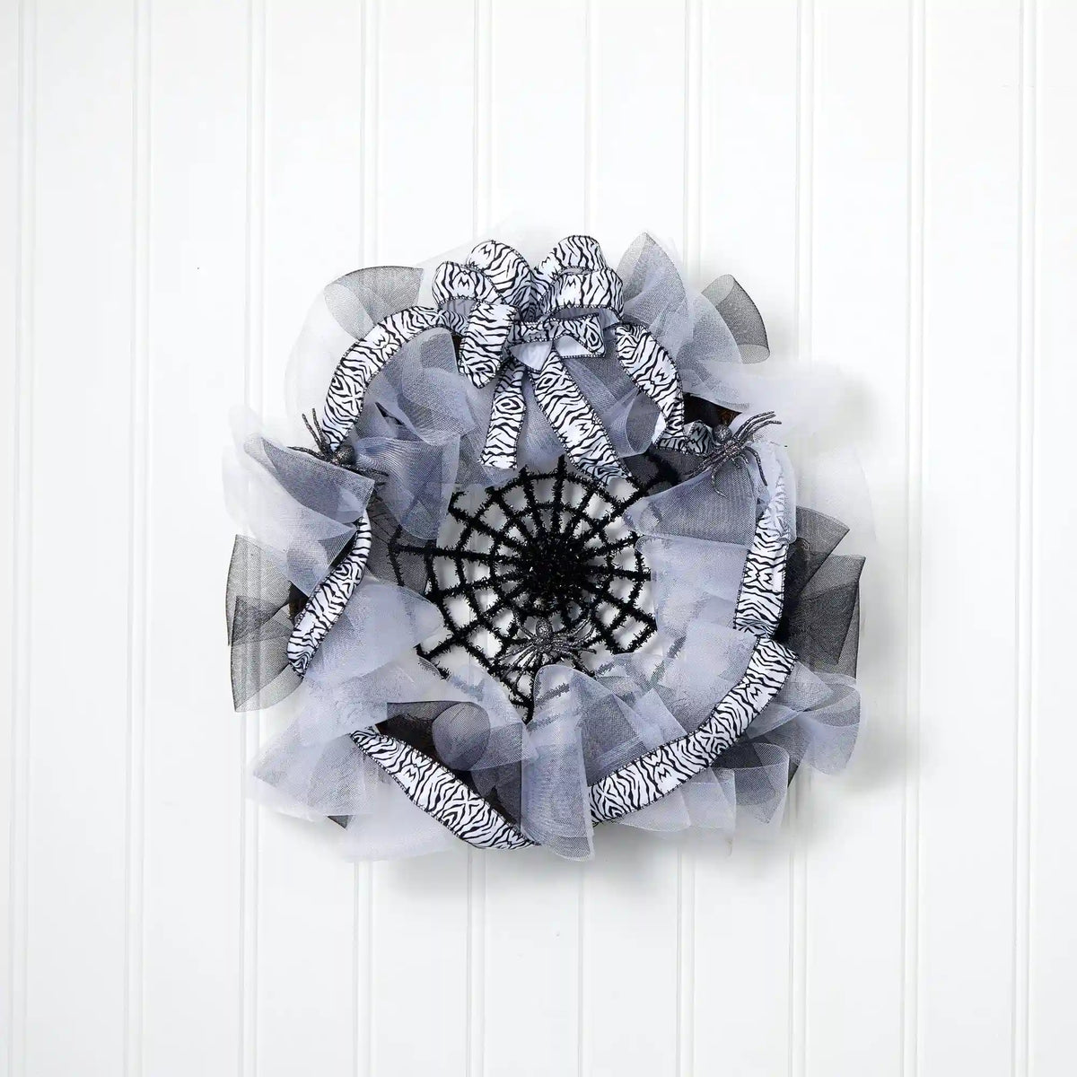 26” Halloween Spider Web Mesh Wreath