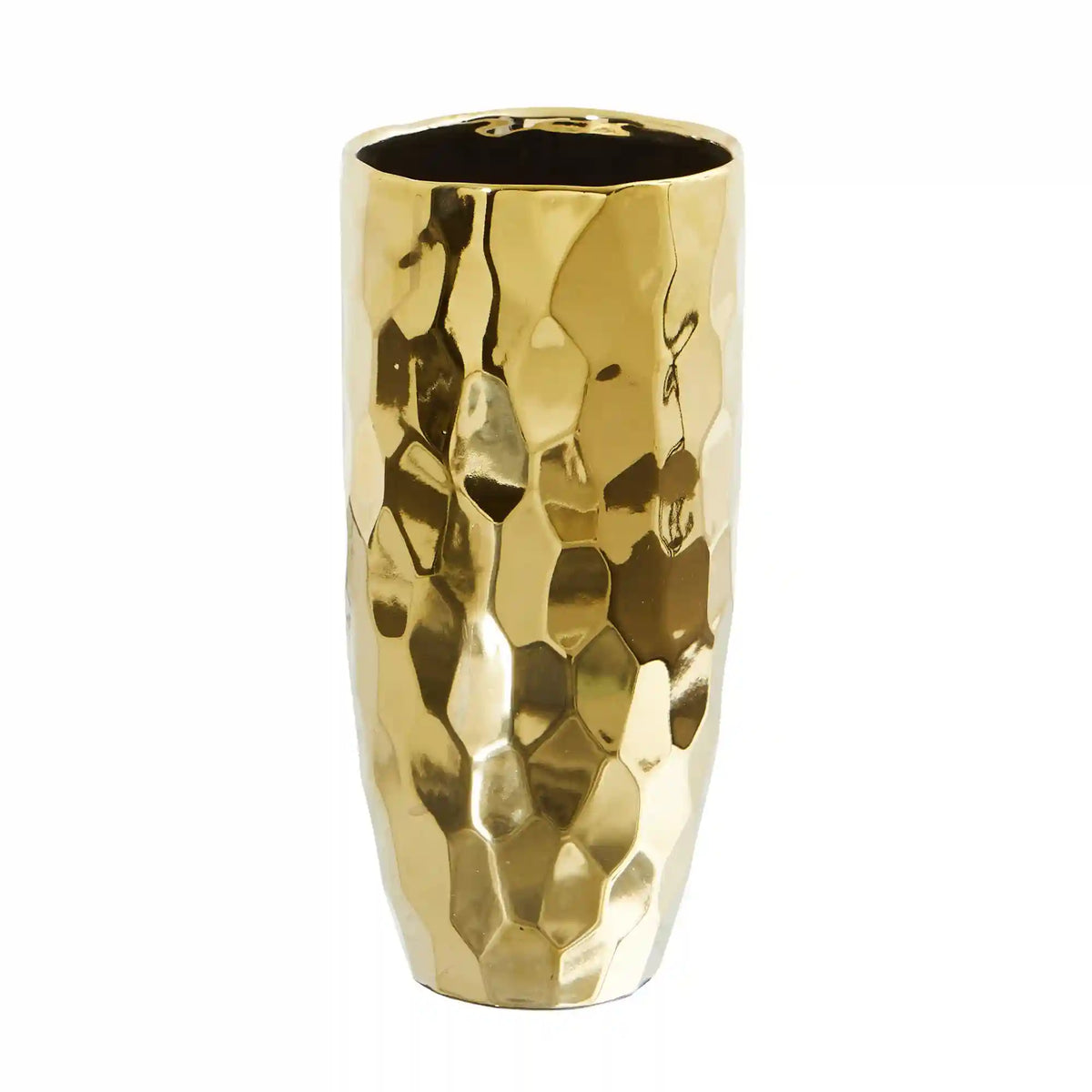 10” Designer Gold Cylinder Vase