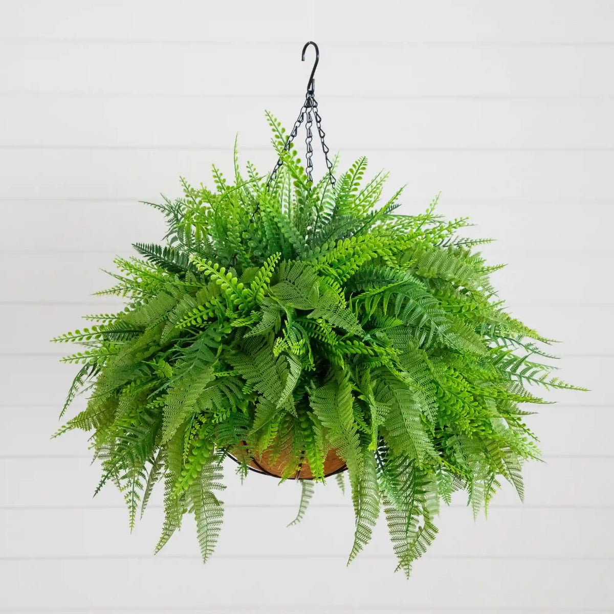20” UV Resistant Artificial Mixed Fern Hanging Basket (Indoor/Outdoor)