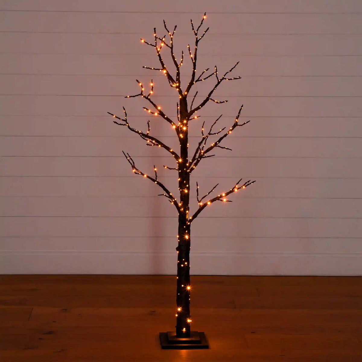 5' Pre-Lit Artificial Halloween Twig Tree with 360 Orange & Purple LED Lights