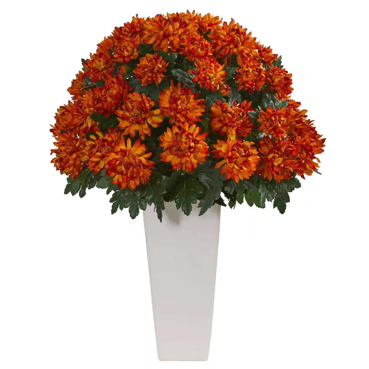 32” Spider Mum Artificial Plant in White Planter