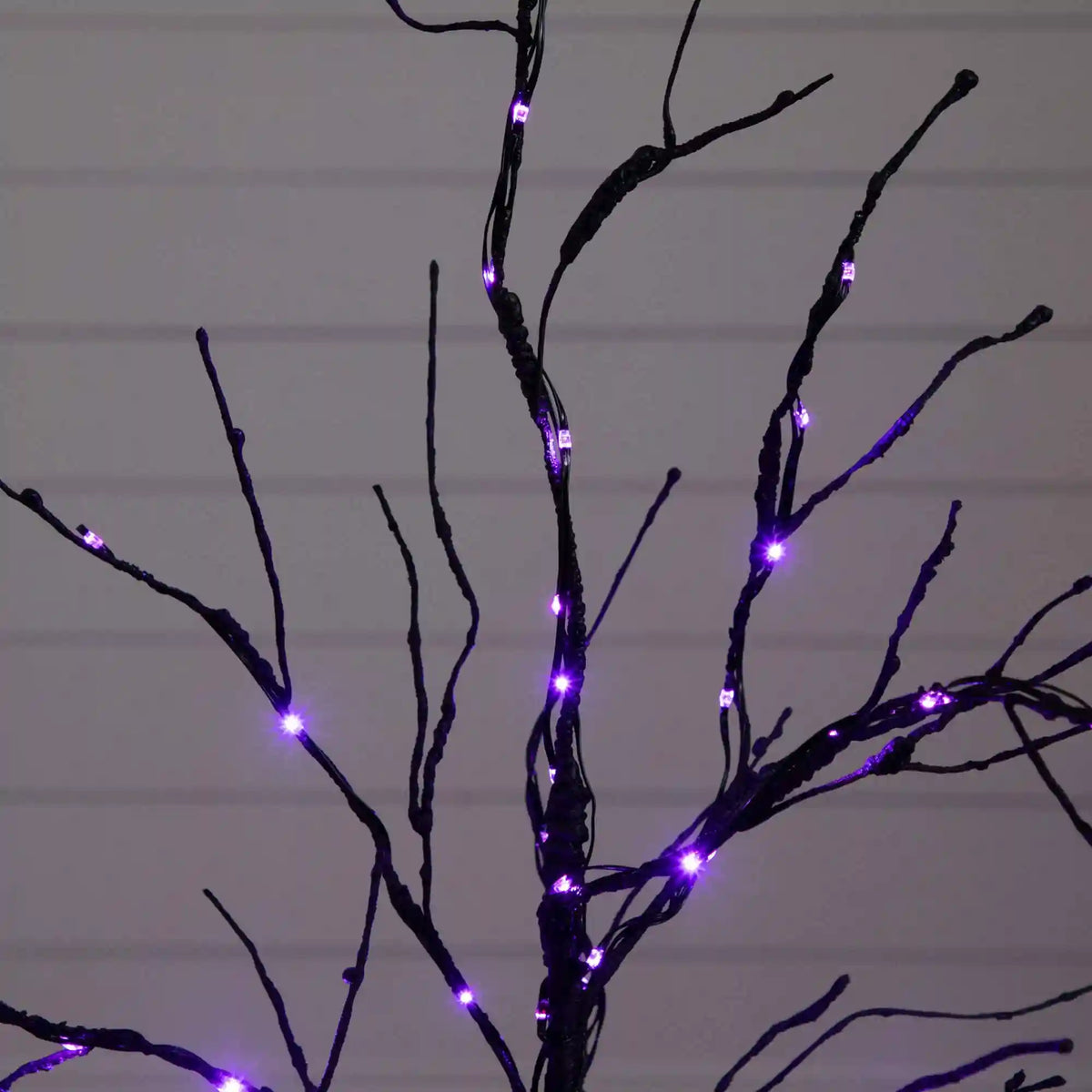 3' Pre-Lit Halloween Black Twig Artificial Tree with 80 Orange & Purple LED Lights