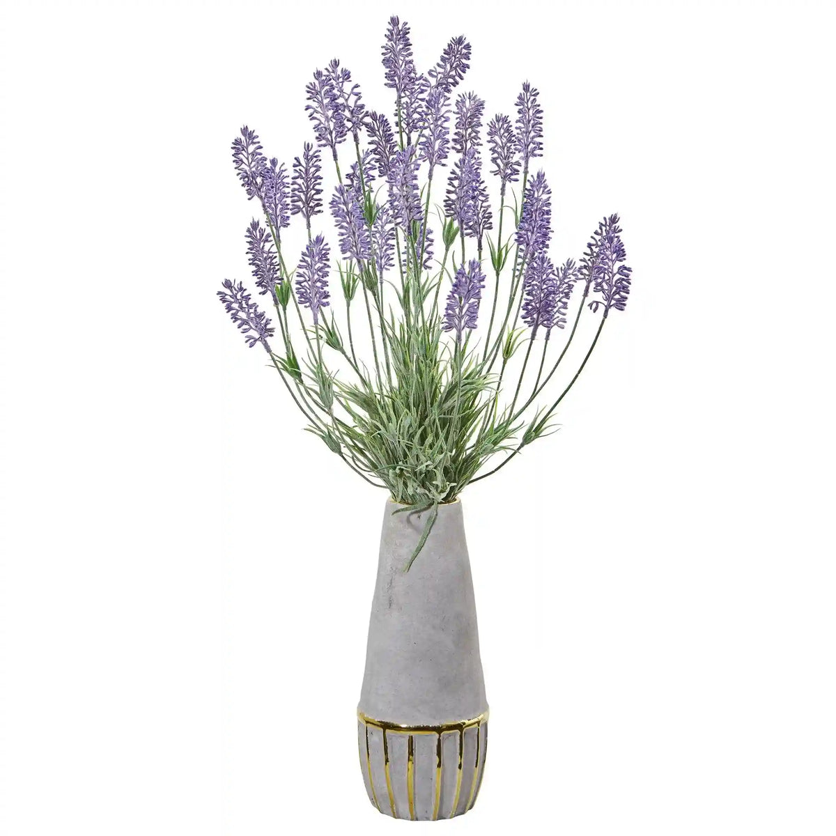 25” Lavender Artificial Plant in Vase with Gold Trimming