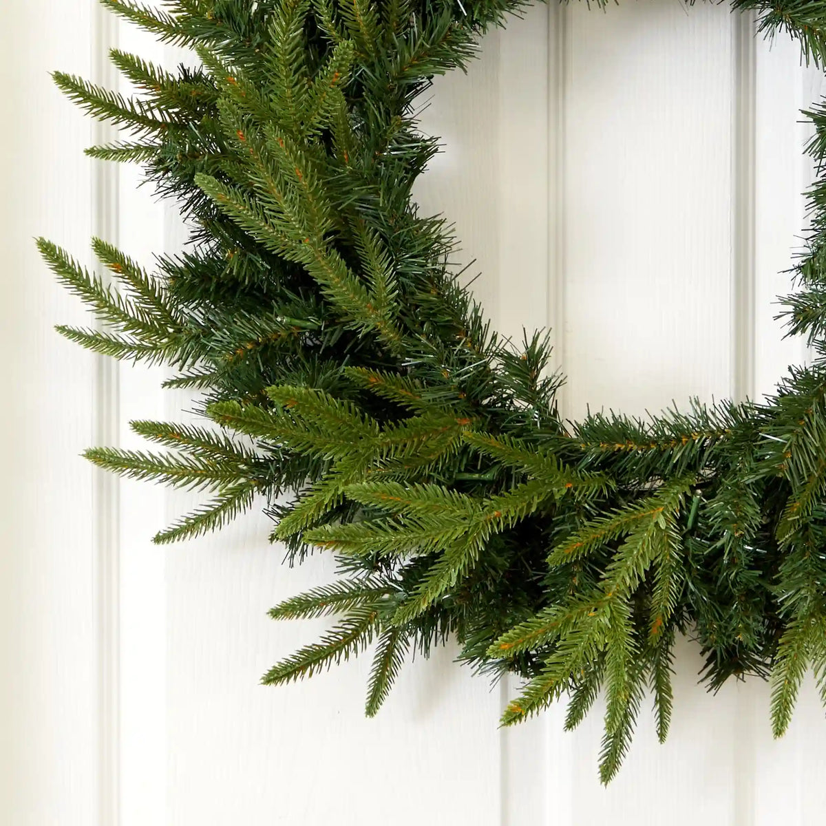 24” Long Pine Artificial Christmas Wreath with 35 Clear LED Lights