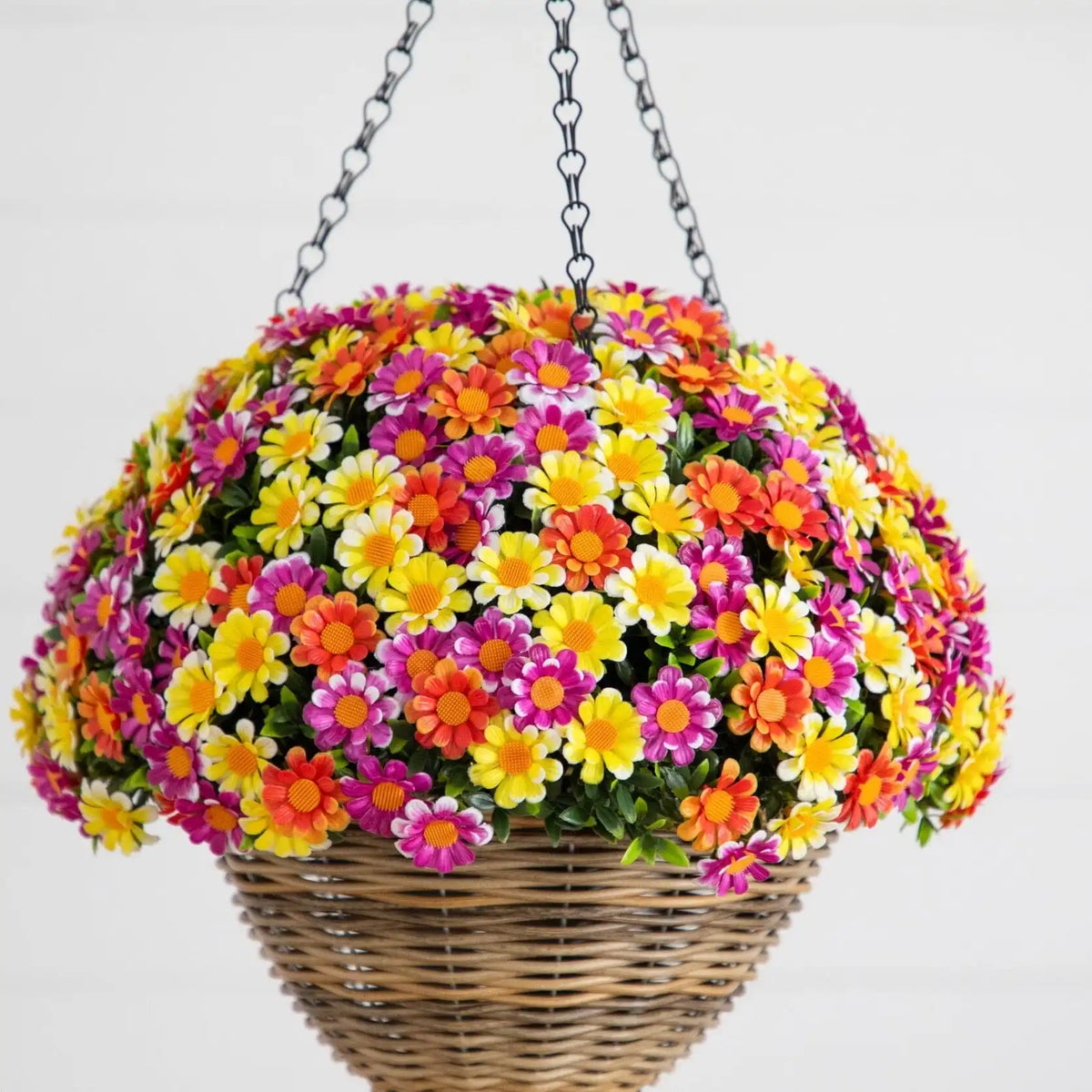 22” UV Resistant Artificial Mixed Daisy Hanging Basket (Indoor/Outdoor)