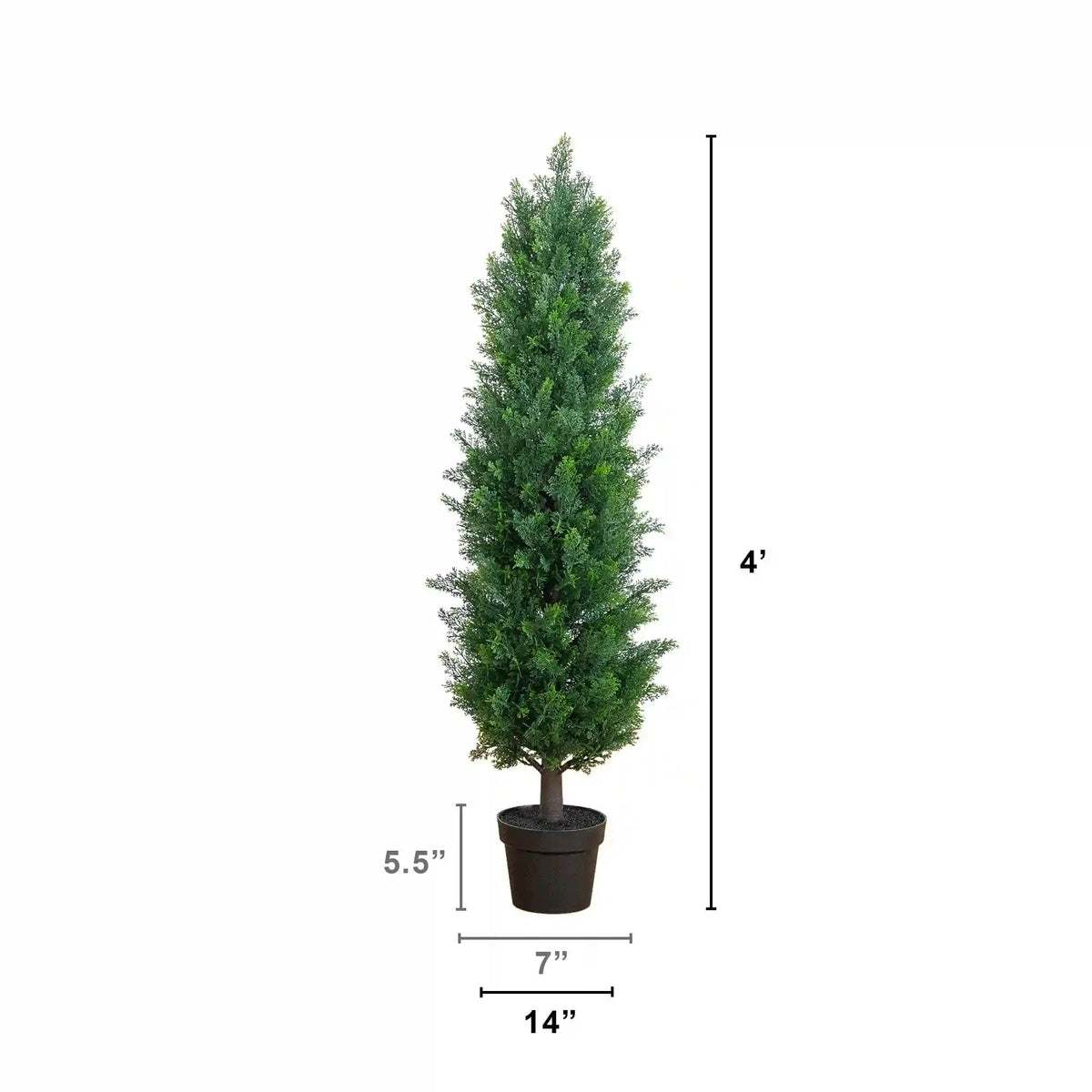 4’ UV Resistant Artificial Cedar Tree (Indoor/Outdoor) -Set of 2
