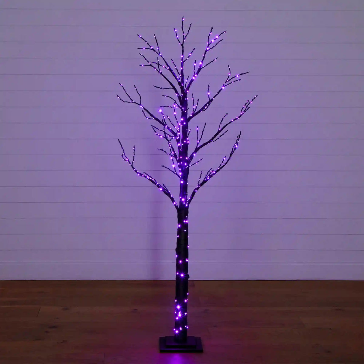 6'  Pre-Lit Artificial Halloween Twig Tree with 480 Orange & Purple LED Lights