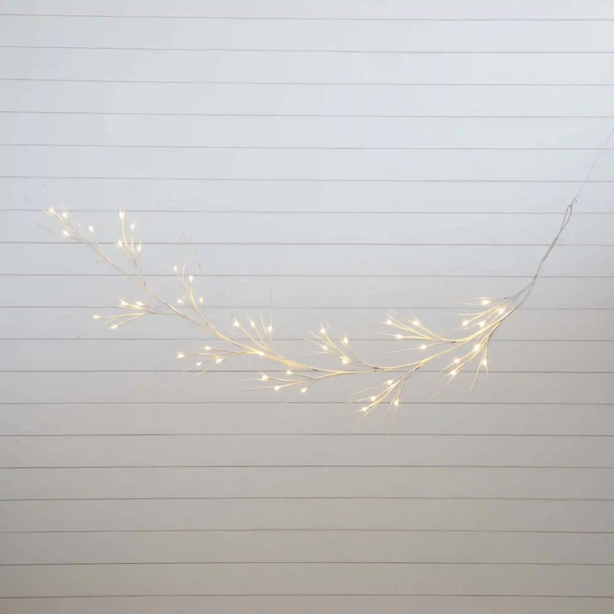 6’ Pre-Lit Artificial White Birch Garland with 48 Warm White LED Lights