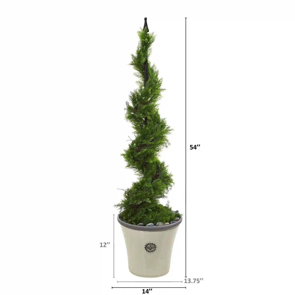 4.5’ Artificial Cypress Spiral Topiary Tree in Decorative Planter