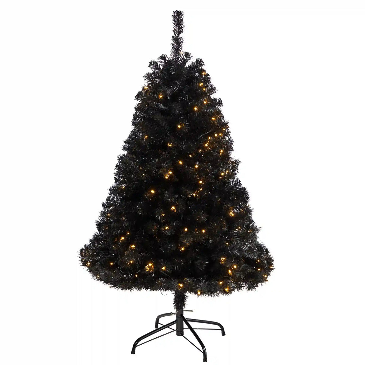 4’ Black Artificial Christmas Tree with 170 Clear LED Lights