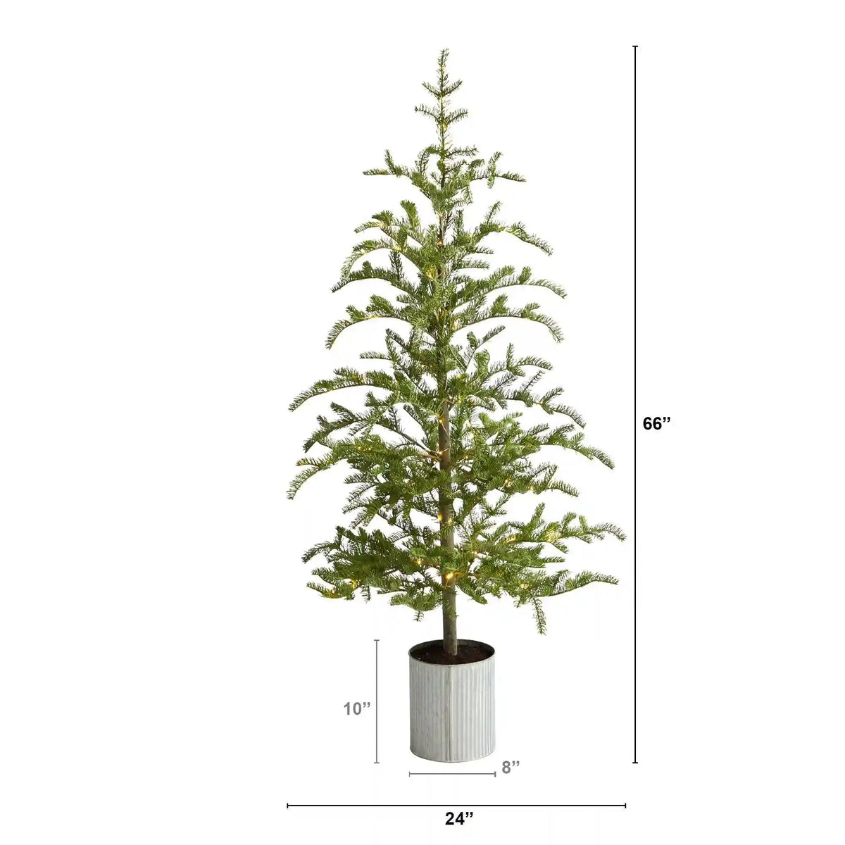 5.5’ Pre-Lit Pine Artificial Christmas Tree in Decorative Planter with 150 Lights