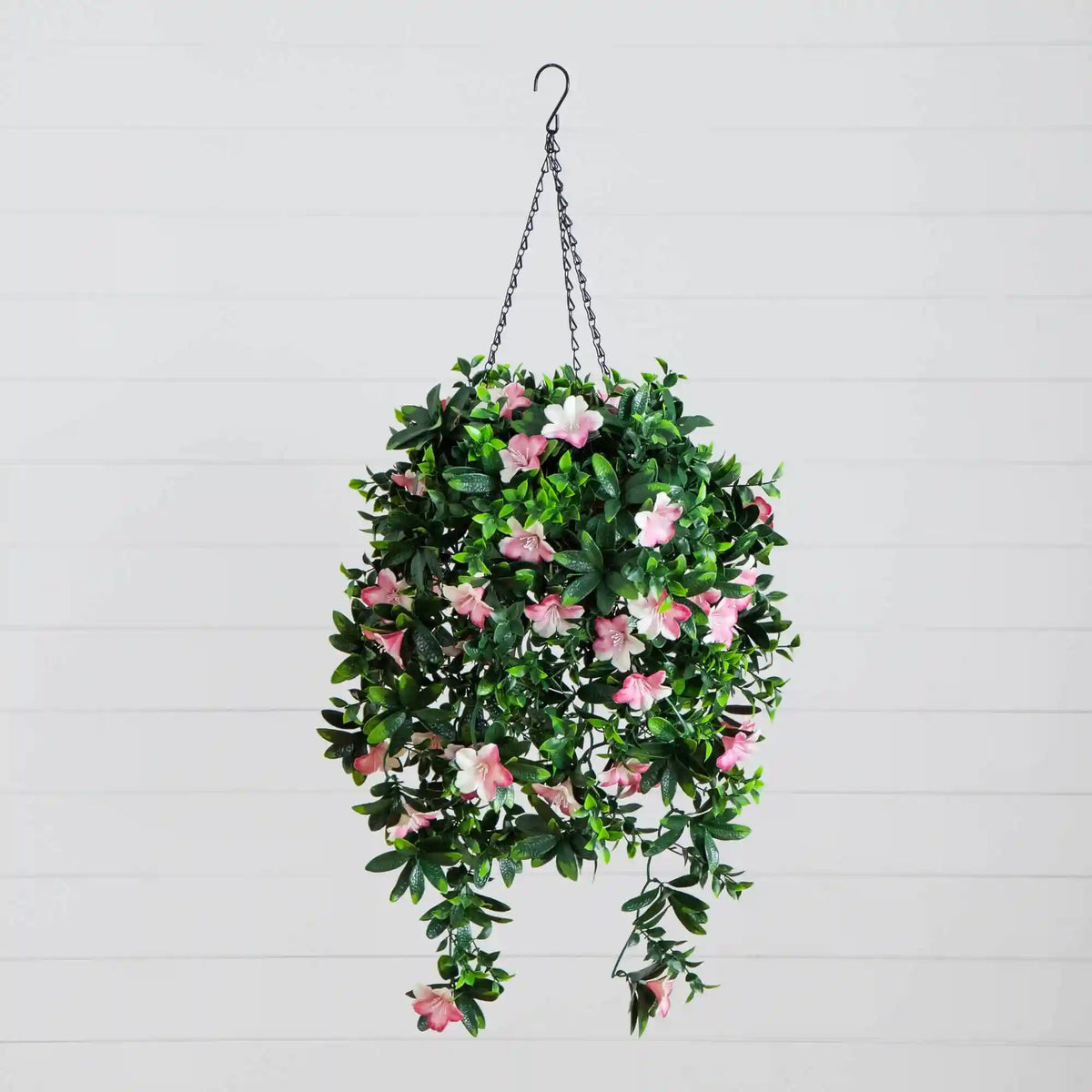 34" Artificial Azalea Hanging Basket UV Resistant (Indoor/Outdoor)