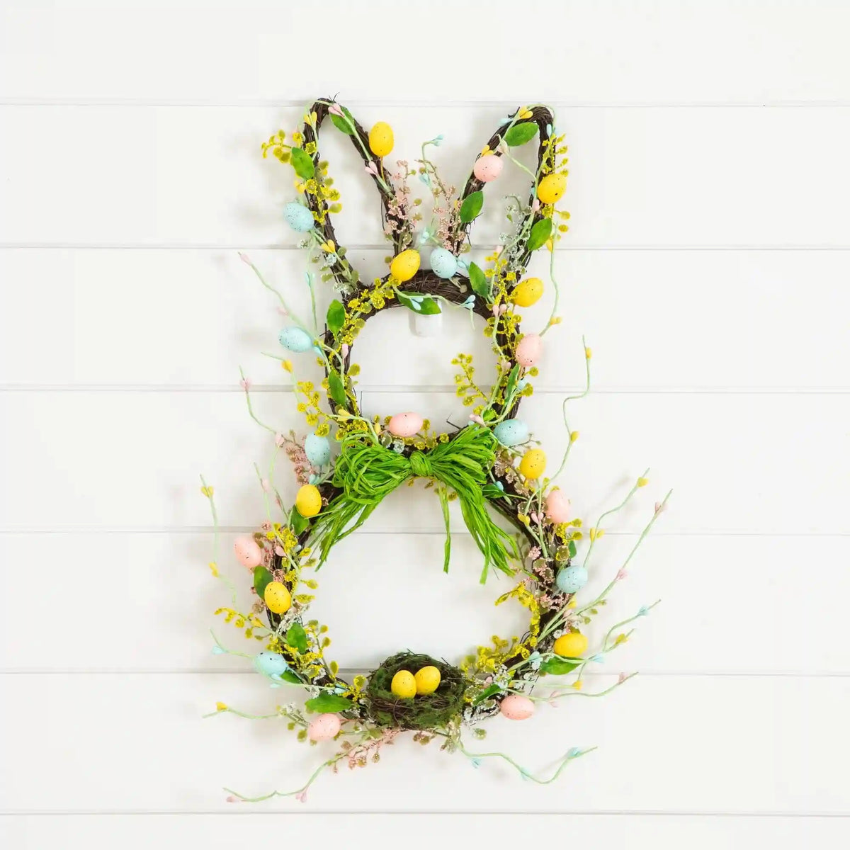 22" Artificial Easter Bunny Shaped Wreath