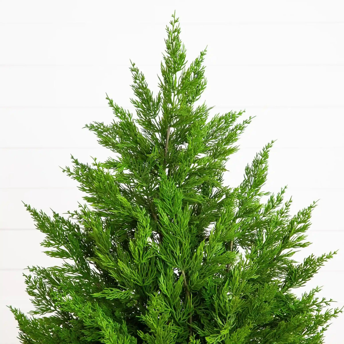 3' Artificial Real Touch Winter Cypress Bush in Black Decorative Planter