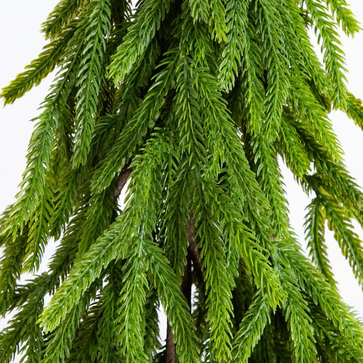 20" Artificial Real Touch Down Swept Norfolk Island Pine in Christmas Tin Metal Planter with Natural Look