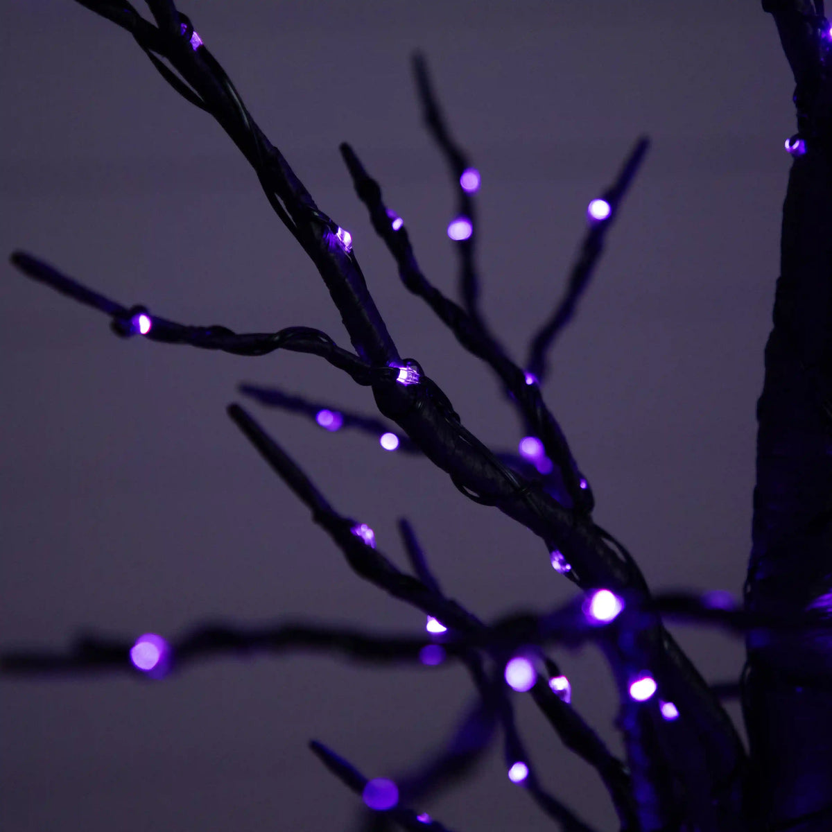 4’ Pre-Lit Artificial Halloween Twig Tree with 240 Orange & Purple LED Lights