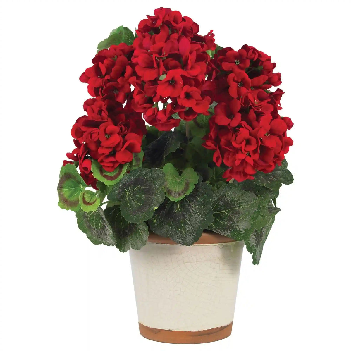 17" Artificial Geranium Silk Plant with Decorative Planter